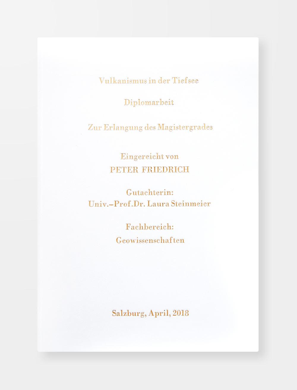 Weiß mit Golddruck